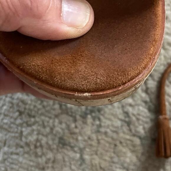 Frye Miranda Gladiator Cork Platform Wedge Sandals Nutmeg Lace Up Suede Size 8 - Picture 9 of 10